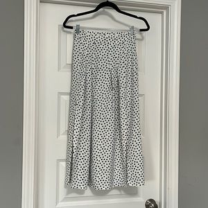 H&M Navy Blue White Polka Dot Maxi Skirt Sz 4
